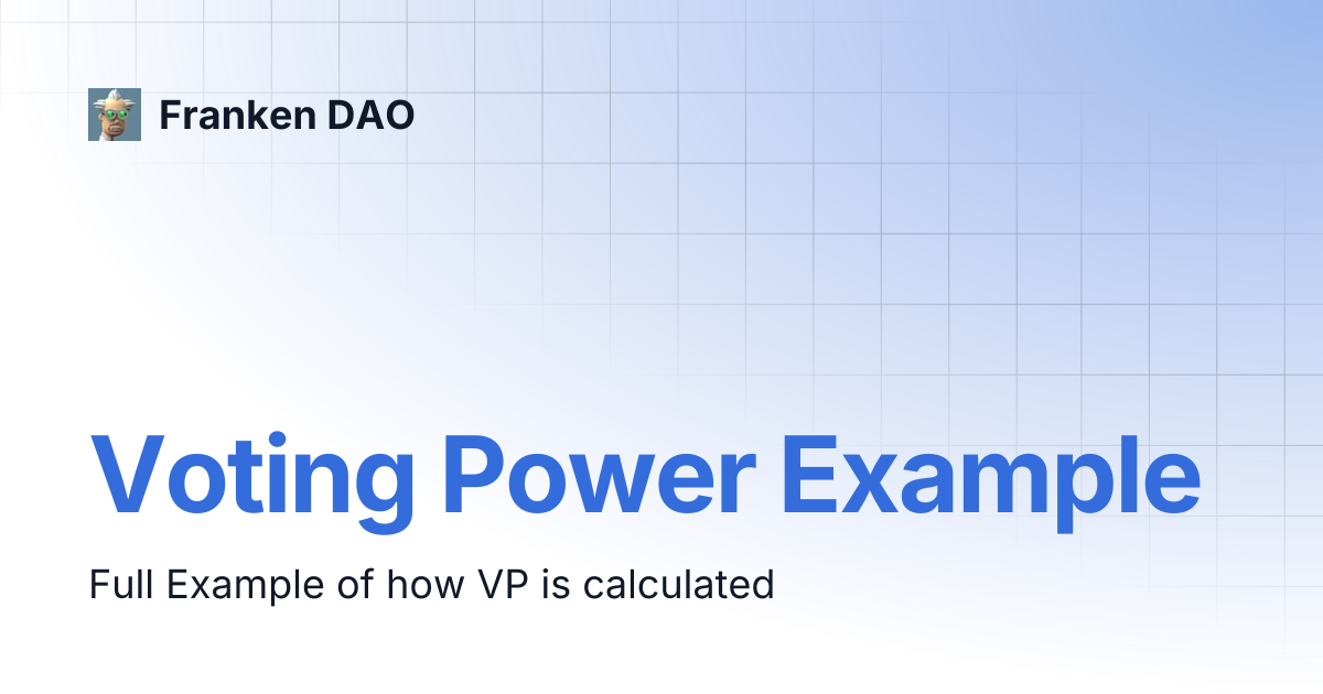 Voting Power Example | Franken DAO